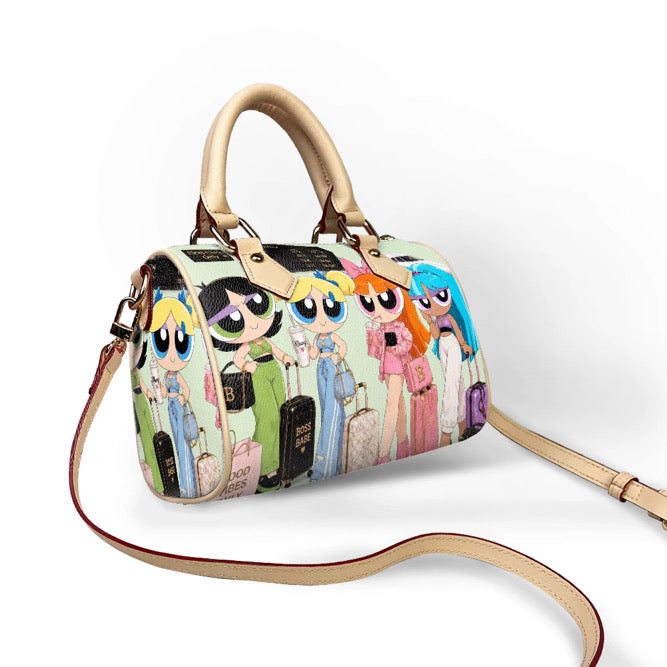 Klassy Girls Getaway Pillow Bags: Soft Green, Purple, Blue, Orange.