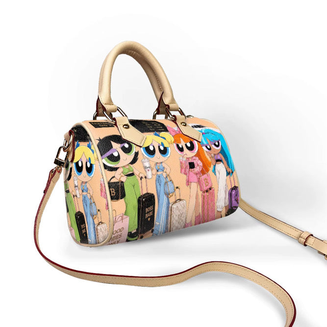 Klassy Girls Getaway Pillow Bags: Soft Green, Purple, Blue, Orange.