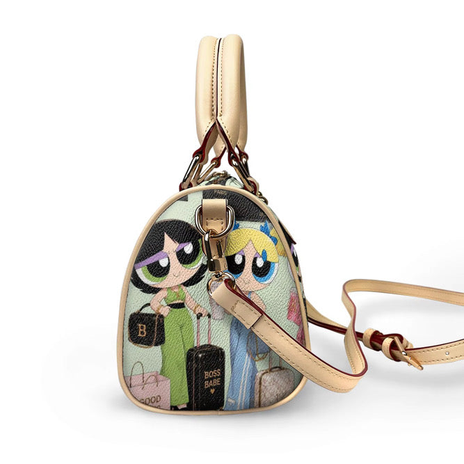 Klassy Girls Getaway Pillow Bags: Soft Green, Purple, Blue, Orange.