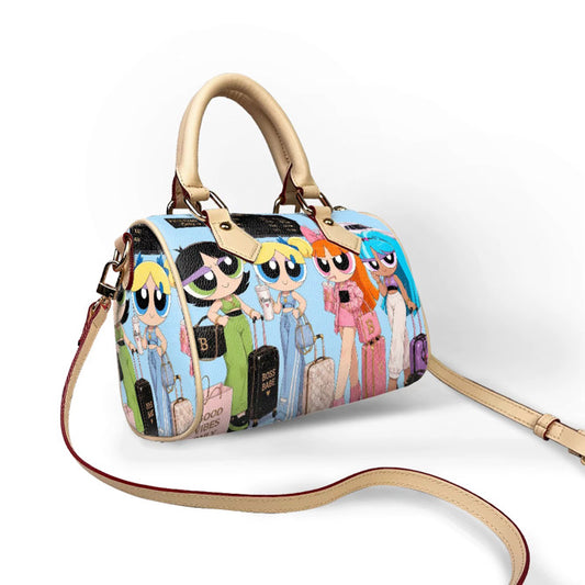 Klassy Girls Getaway Pillow Bags: Soft Green, Purple, Blue, Orange.